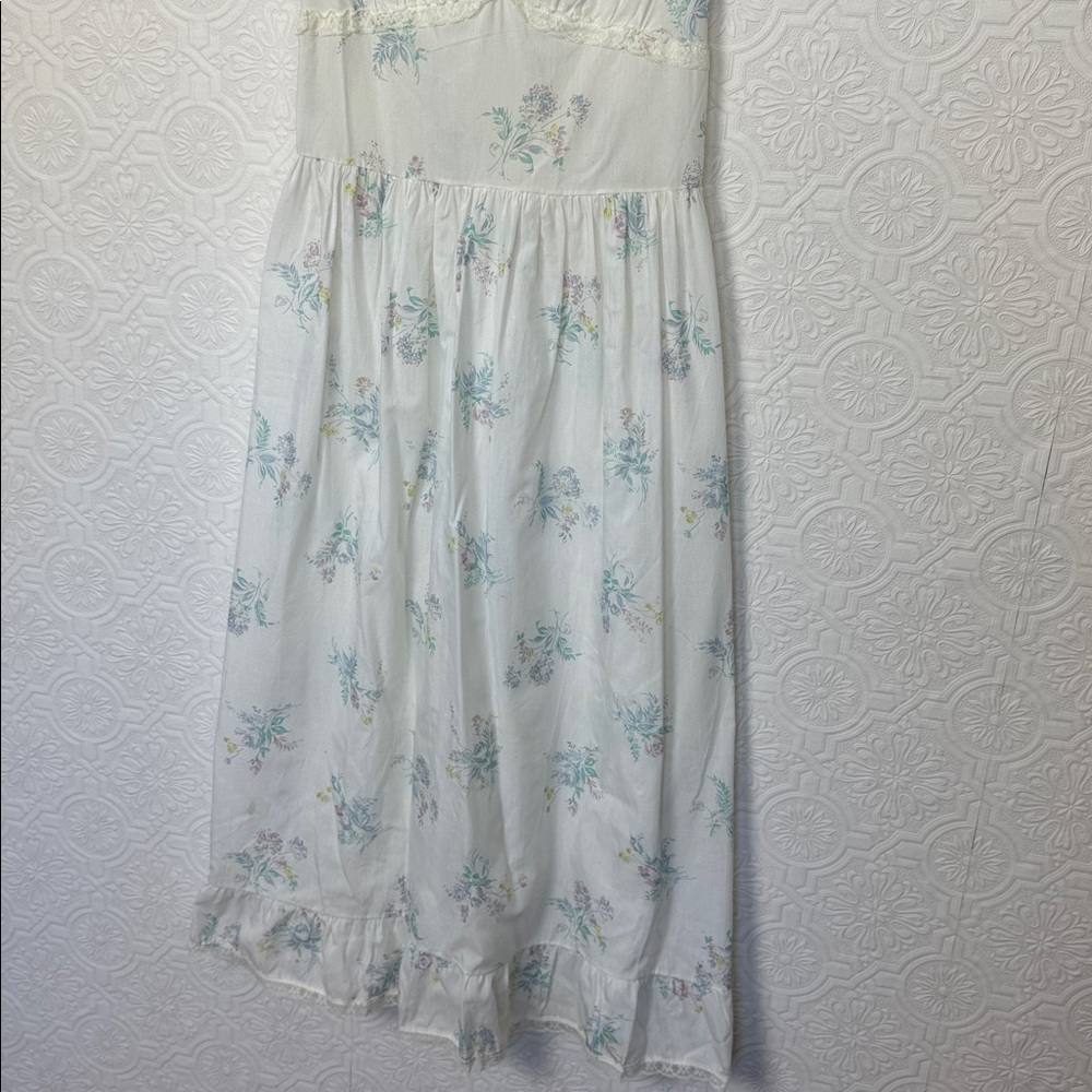 Vintage Cottagecore Penney’s Adonna Floral Lace Nightgown Prairie Dress Small - Picture 3 of 8